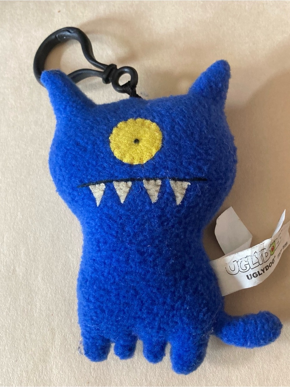 2004 Uglydoll "Ugly Dog" Blue Plush Keychain